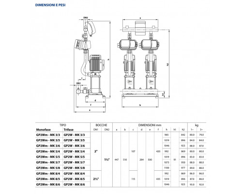 Станция повышения Pedrollo GP2Wm - MK 3/3