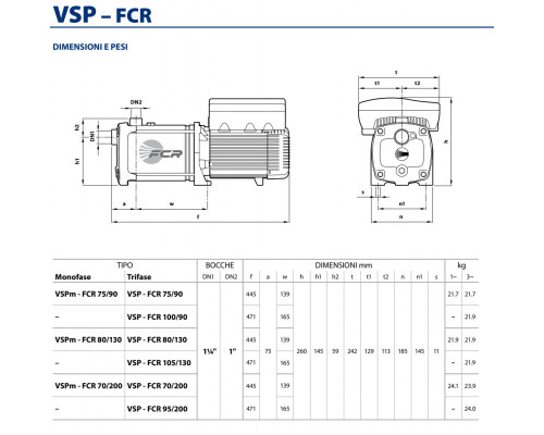 Автоматическая насосная станция Pedrollo  VSP-FCR 100/90