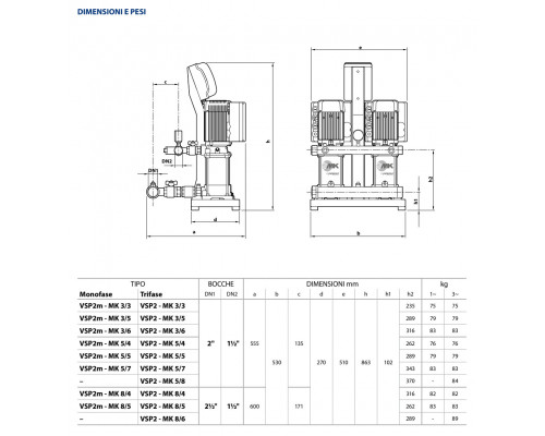 Станция повышения Pedrollo VSP2 - MK 3/3